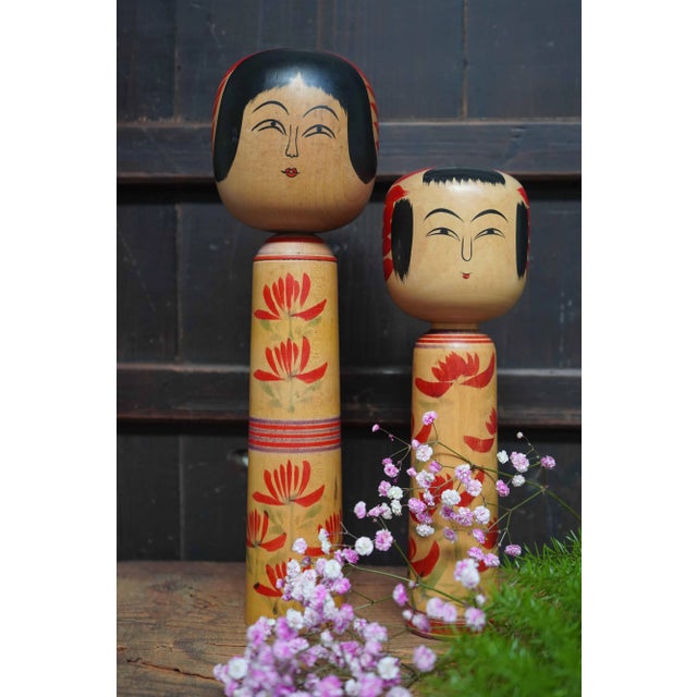 Vintage Traditional Hijiori Kokeshi by Sato Jyunosuke and Sato Shoichi, Japan, 1950s, Set of 2 For Sale - Image 6 of 9