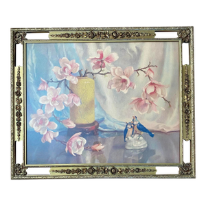 Vintage Framed “Magnolias” Lithograph by Frans Oerder — Morris & Bendien Ny Floral Still Life Reproduction