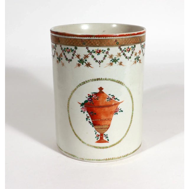 Rose Chinese Export Porcelain Set of Graduated Famille Rose Tankards For Sale - Image 8 of 13