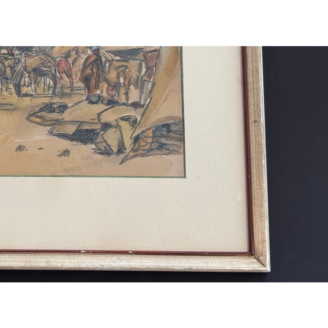 Original Late 19th Century Art Hl Hildabrant Tangiers Drawing Framed For Sale In Charlotte - Image 6 of 17