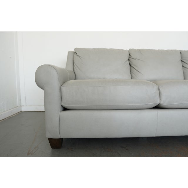Gray Bassett Ellery Leather Roll Arm Sofa For Sale - Image 8 of 15