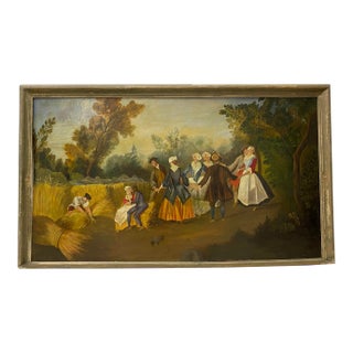 Antique European School "Summer" Oil Painting After Nicolas Lancret C.1900 For Sale