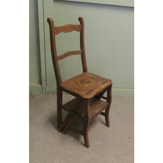 French Metamorphic Step Chair and Rustic Ladder Steps A very useful piece, this handy little chair can be flipped over and...