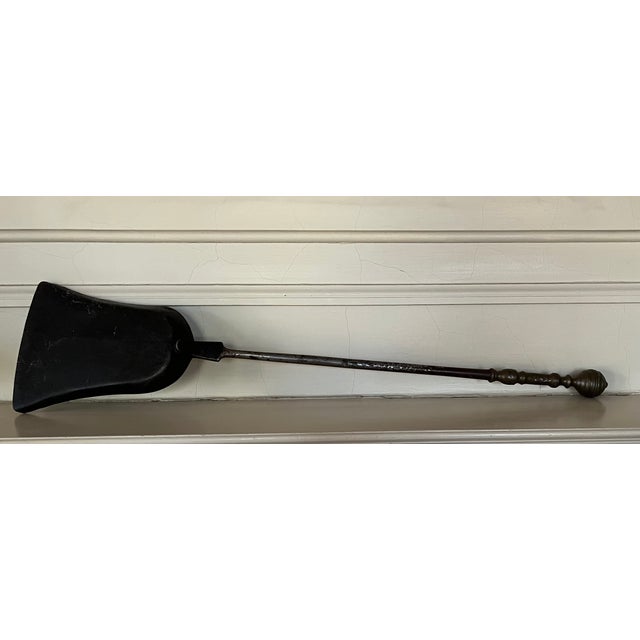 Antique Early 19th Century American Federal Brass & Iron Fireplace Tool - Shovel For Sale - Image 9 of 12