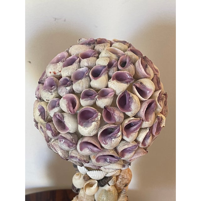 Shell Whimsical Pair Sea Shell Encrusted Candlesticks With Shell Globes and Monkeys Figure For Sale - Image 7 of 7