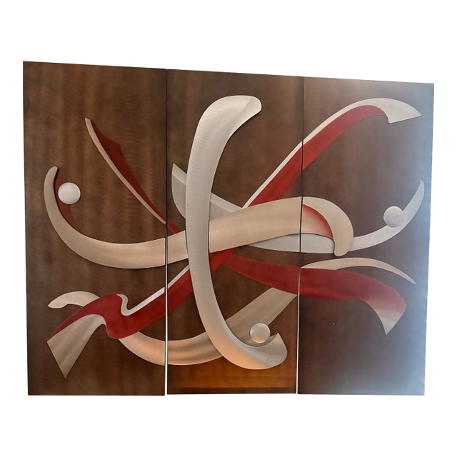 1980s Postmodern Nova Lighting "Vortex" Infinity Console Table & Matching Wall Mirror Set by Jon Gilmore - 2 Piece Statement Set For Sale