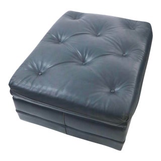 Classic Leather Ottoman, Footrest For Sale