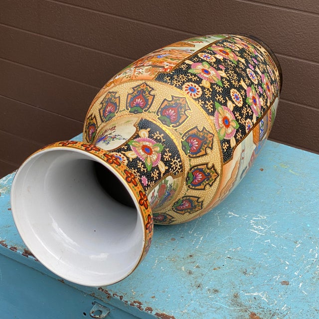 Vintage Royal Satsuma Hand Painted 23.5" Vase Chairish