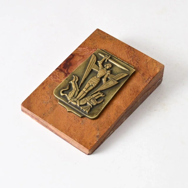 Art Deco Archangel Michael Paperweight by Jacques Talmar, 1940s, in Very Good conditions. Designed 1920 to 1949 This piece...