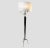 Elegant tripod floor light in solid bronze, solid bronze lamelles, golden patines and canon de fusil. Système d'abat-jour...