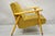 Yellow Vintage Mid Century Modern Blonde Wood Paul McCobb Style Paddle Arm Lounge Chair For Sale - Image 8 of 12