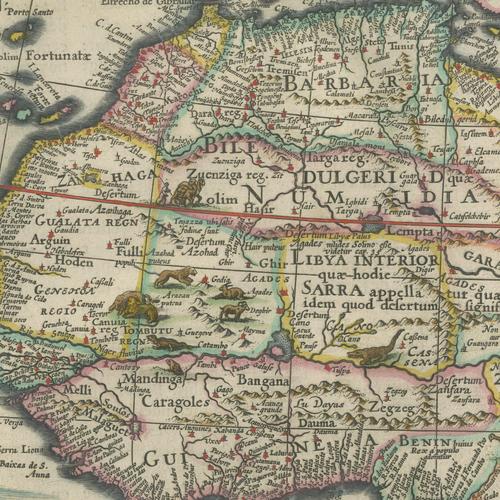Antique Blaeu Map of Africa, Madagascar and the Barbary Coast, 1642 For Sale - Image 6 of 12