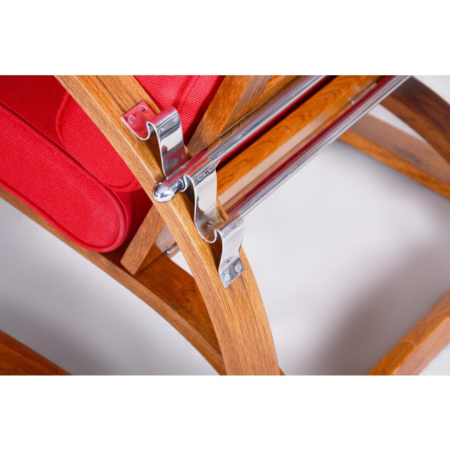 Czech Art Deco Oak Lounge Chairs attributed to J. Halabala for Up Závody, 1930s, Set of 2 For Sale - Image 11 of 13