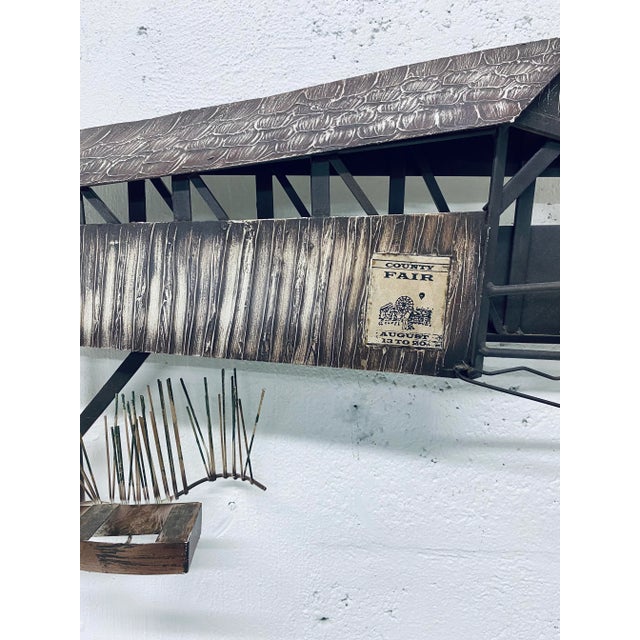1990s Curtis Jere Artisan House Mid-Century Country Barn Bridge With Row Boat, 1995 For Sale - Image 5 of 11