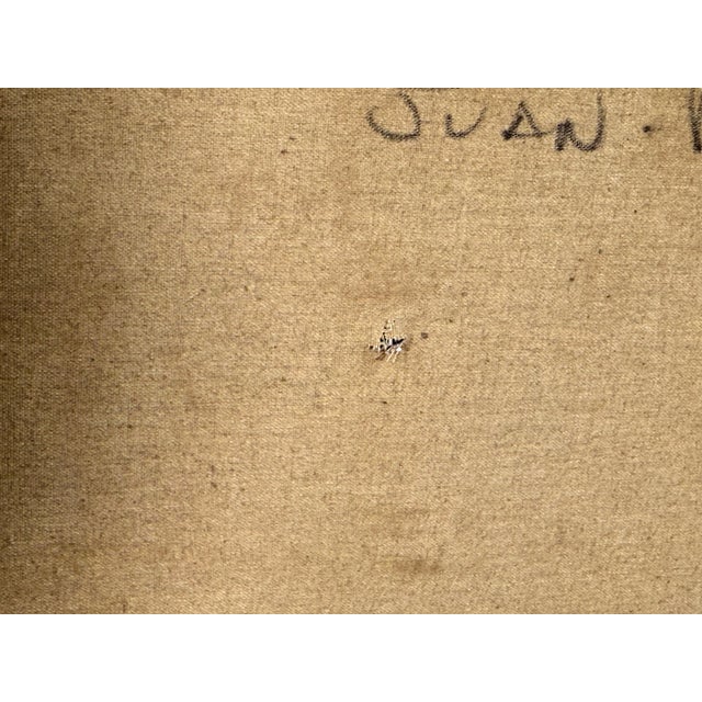 Mid Century Modern Juan R. Noguez Expressionist Oil on Canvas Flower Market Scene With Figures For Sale - Image 11 of 11