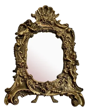 Ornate Mirror Cast Bronze Picture Frame, France, 1900s