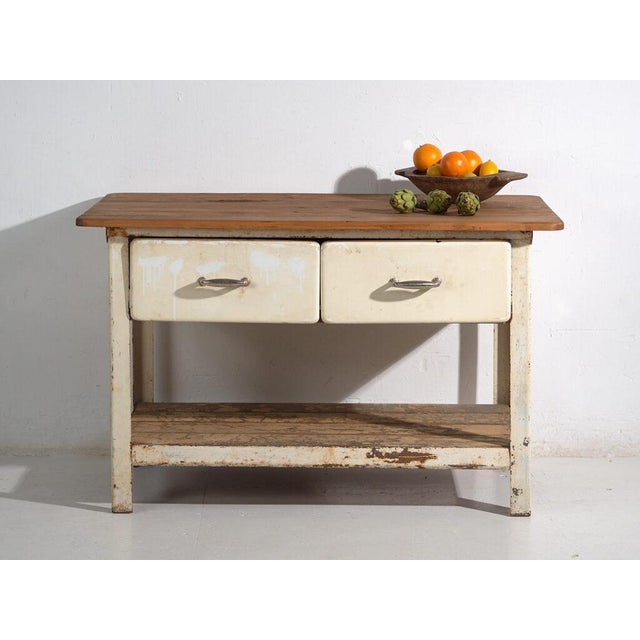 Industrial Worktable with Drawers, 1940s For Sale - Image 9 of 10