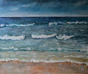 "Ultramarine" Contemporary Seascape Oil Painting by Penny Rumble