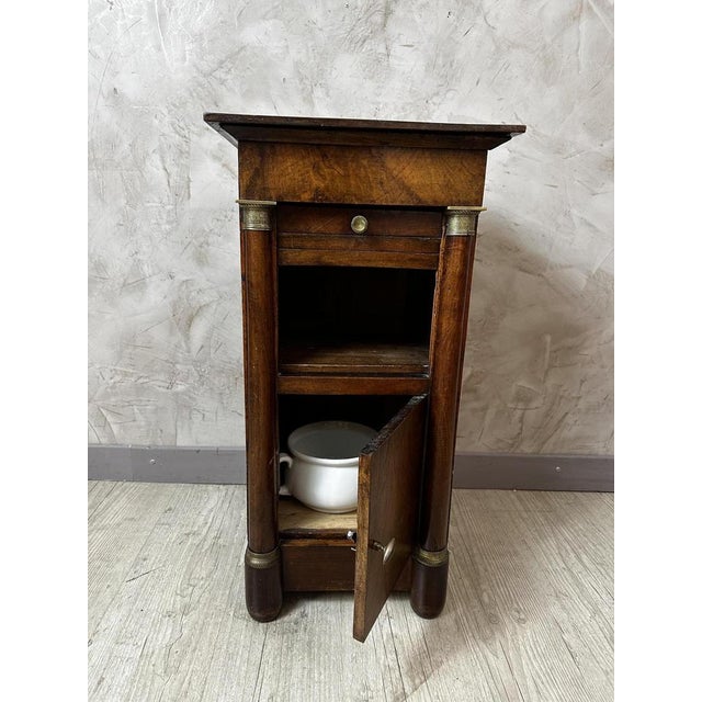 Empire Walnut Bedside Table For Sale - Image 9 of 11