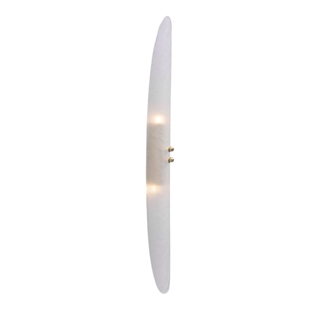 White Pair of Contemporary Venetian Acid-Etched Panel Sconces, Murano, Italy For Sale - Image 8 of 9