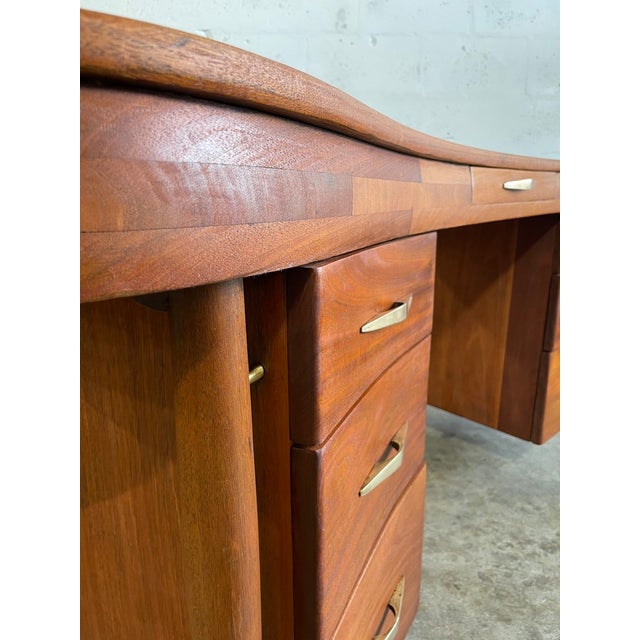 Mid Century Modern Kidney Shaped Desk For Sale - Image 4 of 12