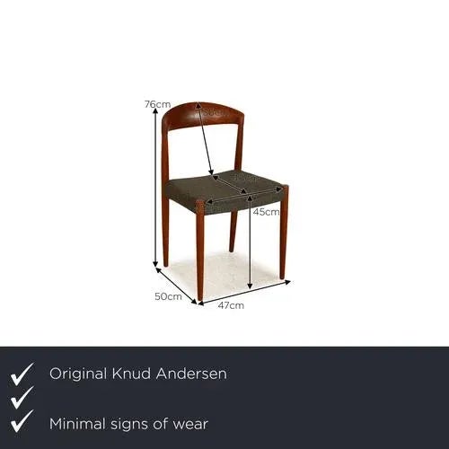 The Knud Anderson chair set is covered in gray fabric and stands on wooden feet. The trendy retro look sets them apart. I...