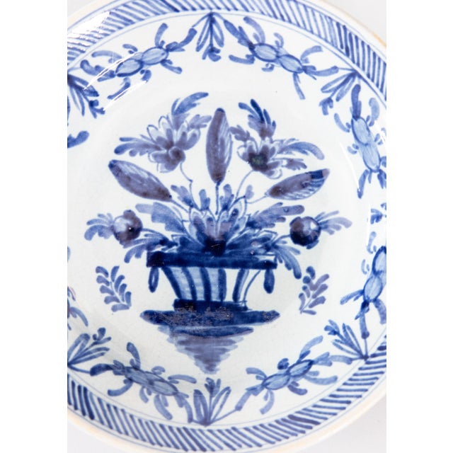 Late 18th Century 18th Century Petite Dutch Delft Faience Floral Plates - A Pair For Sale - Image 5 of 8