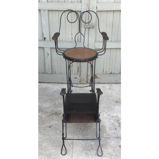 Antique Twisted Iron Shoe Shine Stand Chairish