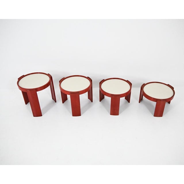 Wood Model 780 Nesting Tables by Gianfranco Frattini for Cassina, 1960s, Set of 4 For Sale - Image 7 of 12