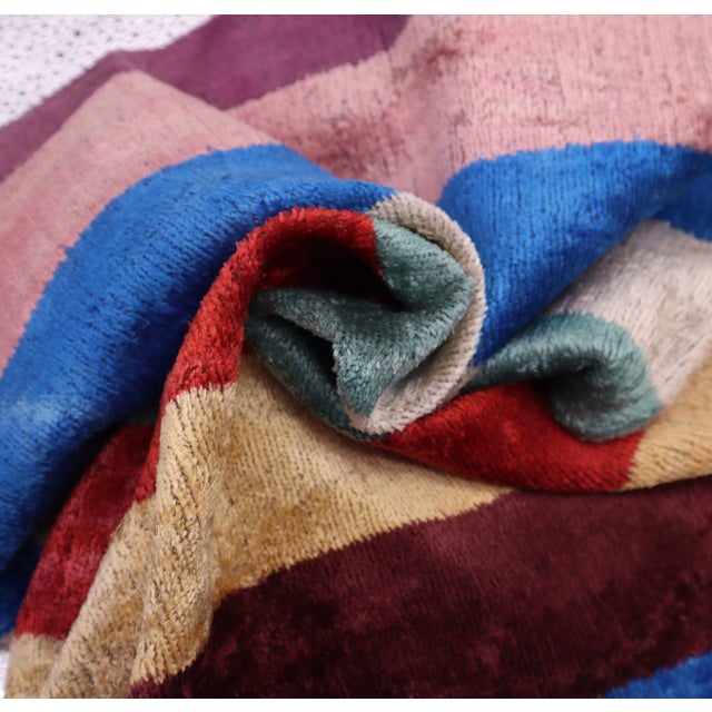 Contemporary Multi Color Lgbt Handmade Velvet Throw Pillow & Down Insert For Sale - Image 4 of 9