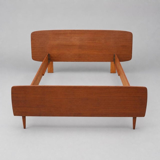 Vintage Teak Bed with Headboard, 1960s For Sale - Image 3 of 5