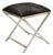 Late 20th Century Modern Chrome Frame X-Form Metal Curule Stool With Cowhide Upholstery For Sale