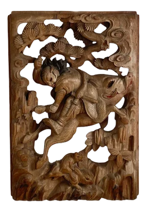 Japanese Keyaki Wood Carving