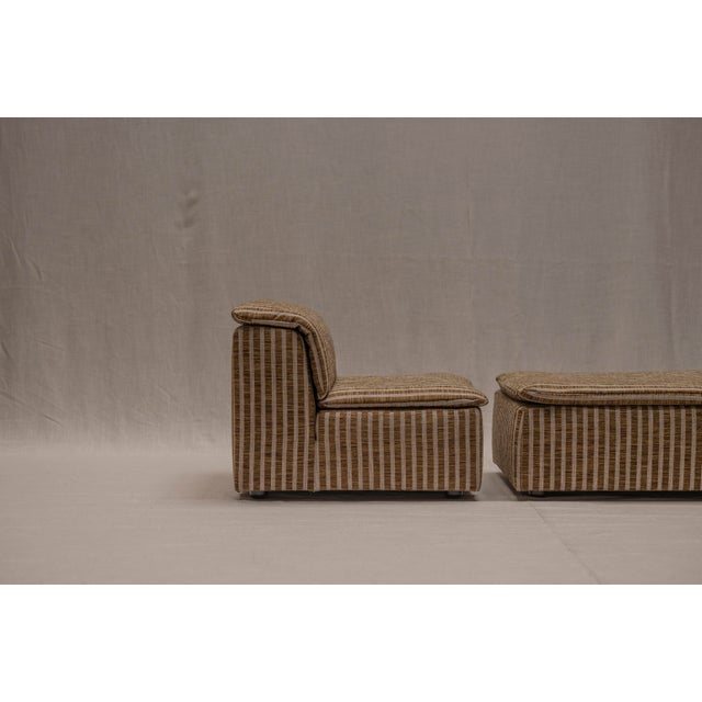 Set of Striped Easy Chair and Ottoman, 1970s For Sale - Image 13 of 18