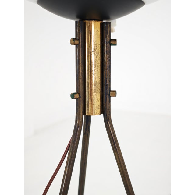 Mid-Century Modern Tripod Floor Lamp in Brass and Opaline Glass, Italy, 1960 For Sale - Image 12 of 14