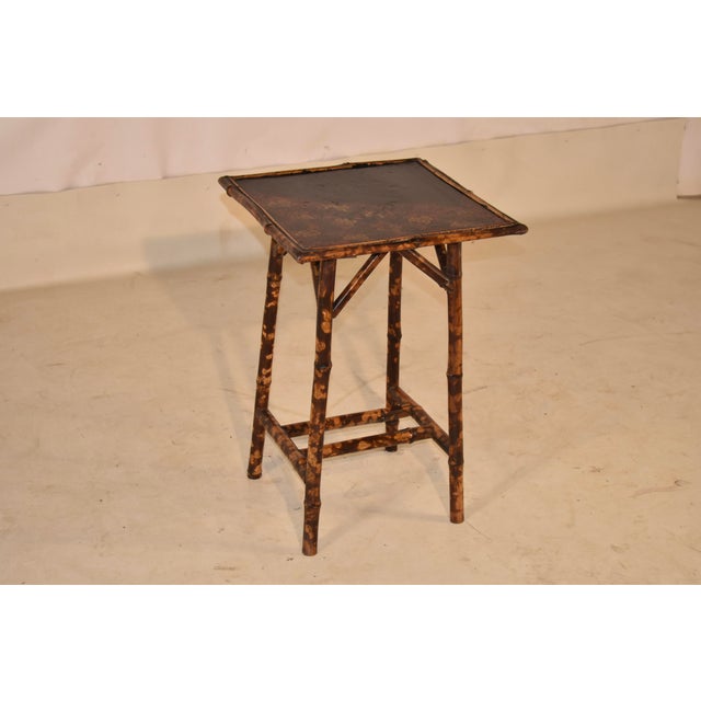 19th Century French Bamboo Table With Chinoiserie Top For Sale In Greensboro - Image 6 of 9
