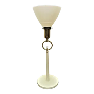 1950s Rembrandt Brass & Milk Glass Lamp