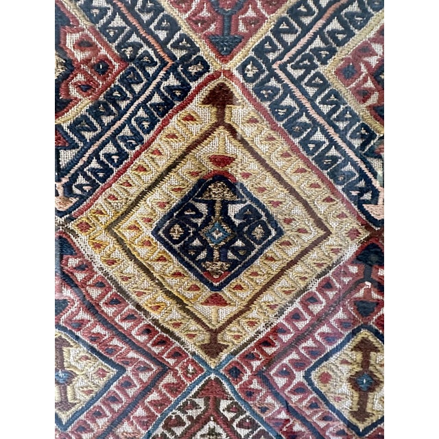Linen Framed Antique Woven Anatolian Woven Textile For Sale - Image 8 of 13