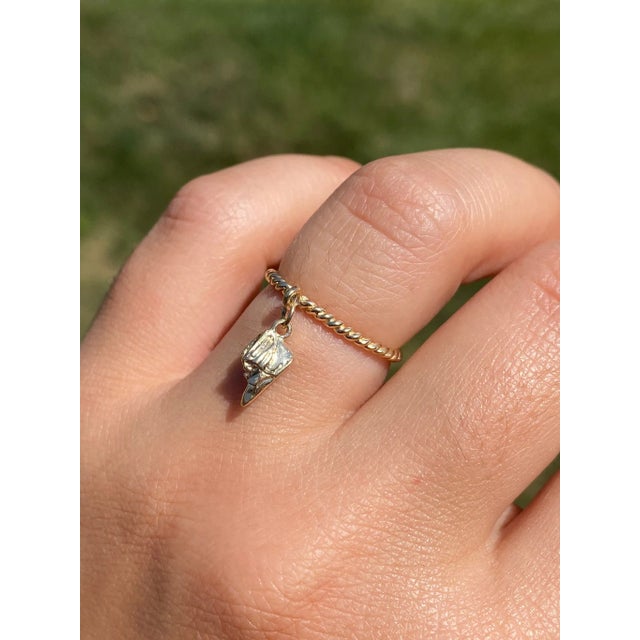 The Cape San Blas: Yellow Gold Baby Shoe Ring For Sale - Image 10 of 10