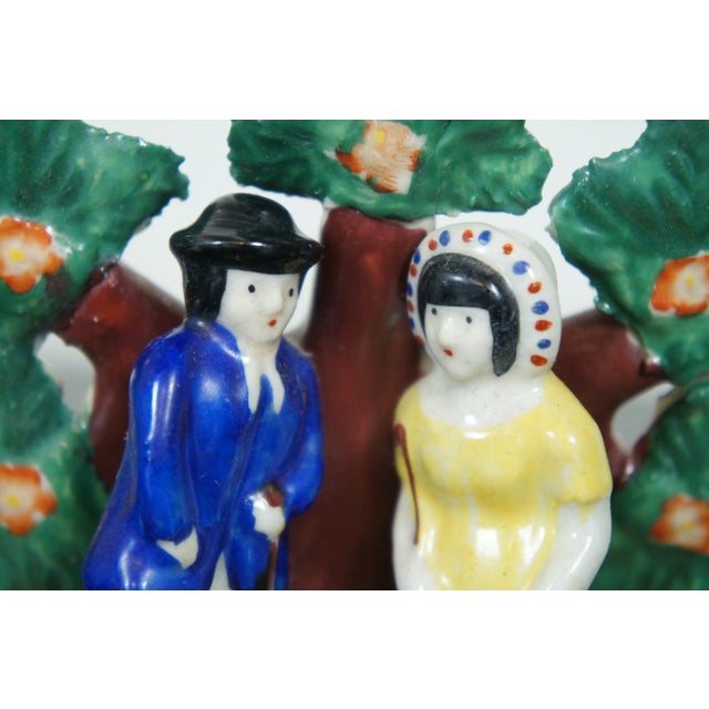 Antique Mid 19th Century Dudson English Staffordshire Pearlware Bocage Shepherd Figure For Sale - Image 9 of 13