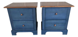 Shermag Furniture Shaker Style 2 Drawer Country Colors Nightstands - A Pair