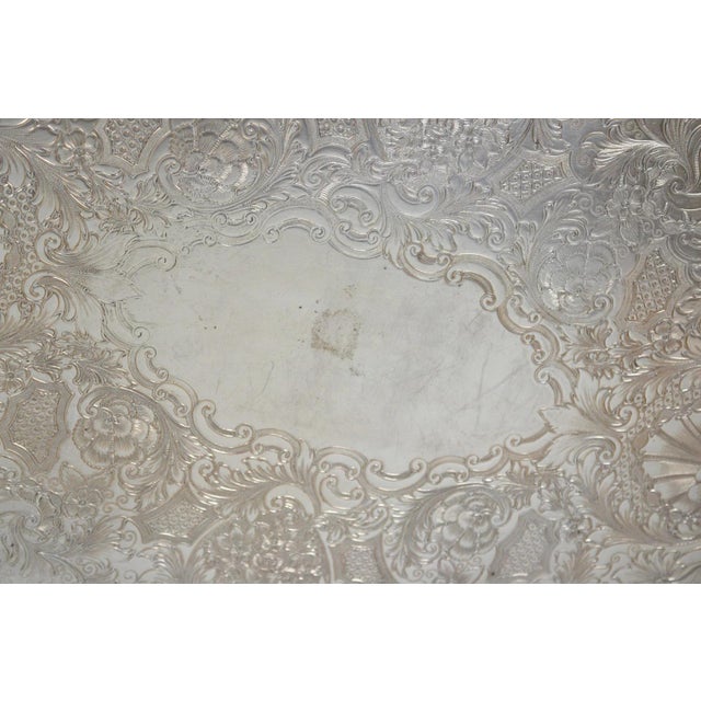 Silver Vintage 1847 Rogers Bros Heritage 9492 Large Silver Plated Serving Platter Tray For Sale - Image 8 of 14