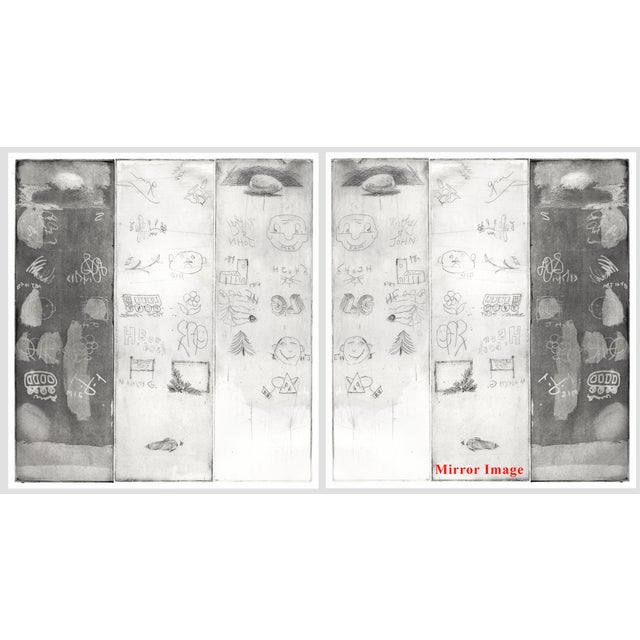 Printmaking Materials 1993 Triptych Etching in the Manner of Jean-Michel Basquiat For Sale - Image 7 of 7