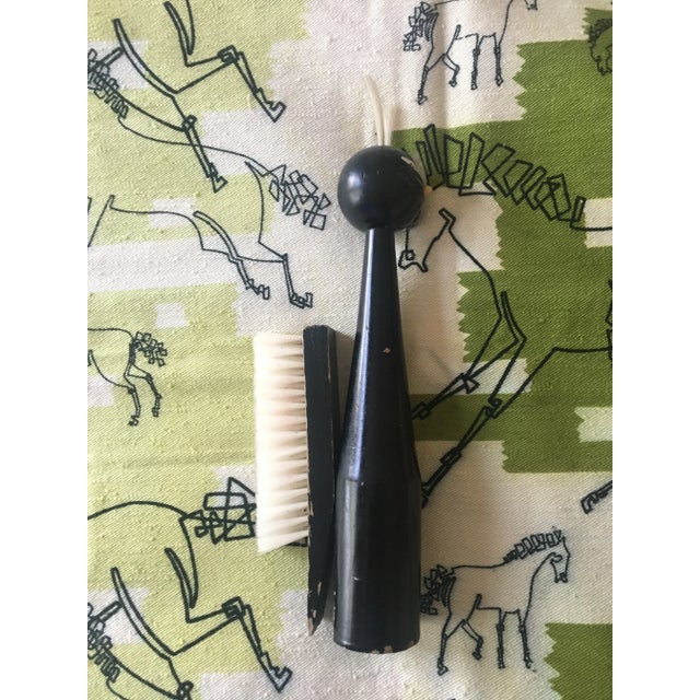 Mid-Century Modern Mid-Century Modern Wooden Black Cat Clothes Brush For Sale - Image 3 of 8