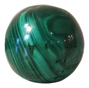 Malachite Carved & Polished Spherical Shaped Stone