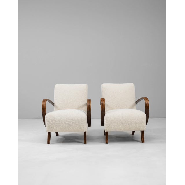 1950s Czech MCM Upholstered Armchairs By J. Halabala - A Pair For Sale - Image 18 of 18