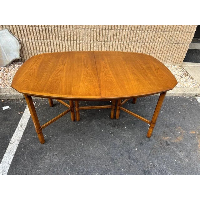 Mid-Century Modern Mid Century Walnut Extendable Dining Table With 3 Leaves For Sale - Image 3 of 11