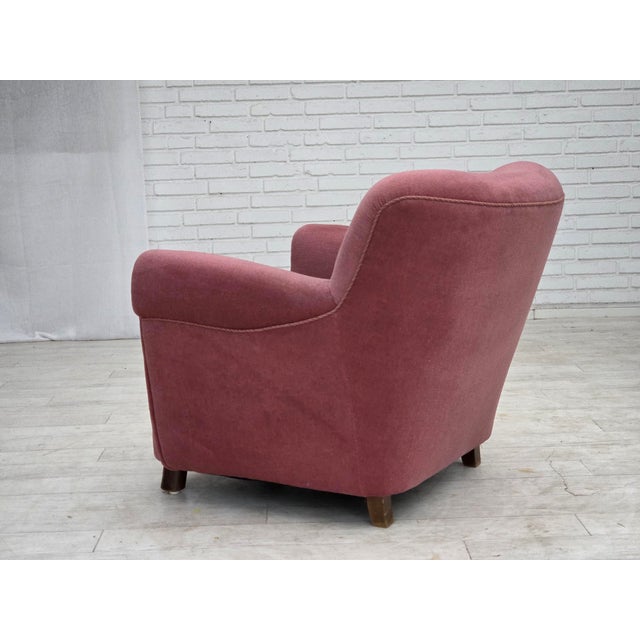 Mid-Century Danish Oak Relax Armchair with Velour Upholstery, 1960s For Sale - Image 12 of 18