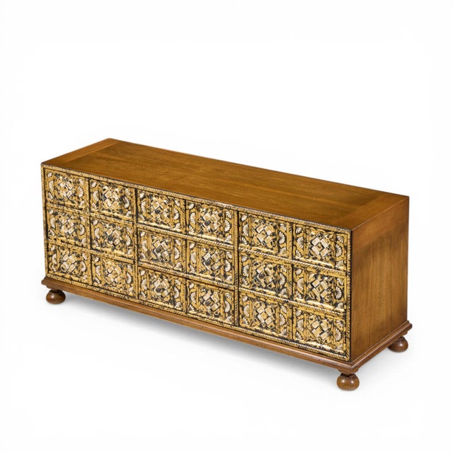John Widdicomb Mediterranean Mid Century Treasure Chest Credenza For Sale - Image 9 of 10