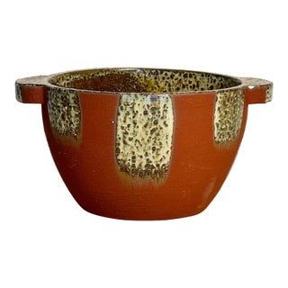 Mid Century Modern Ceramic Bowl With Handles For Sale